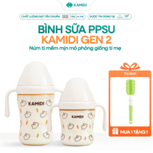 Bình sữa Kamidi PPSU Gen 2 họa tiết thỏ