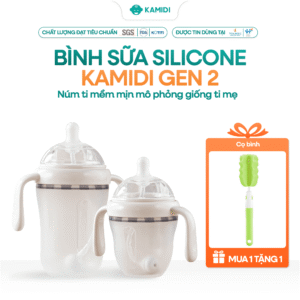 Bình sữa Kamidi Silicone Gen 2 Trắng