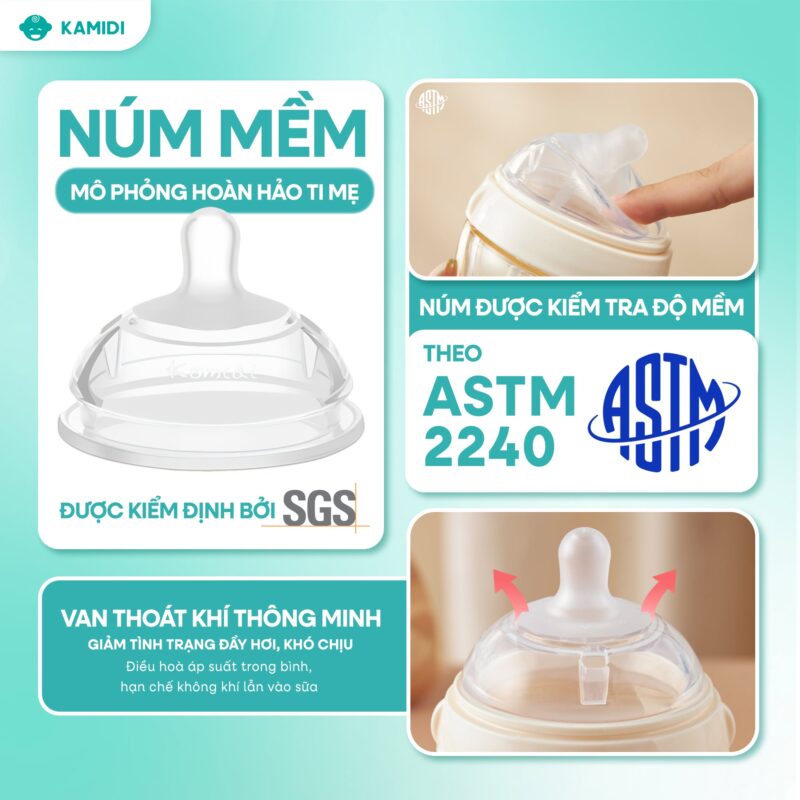 Núm ti bình siêu mềm cho bé cảm giác thân thuộc như ti mẹ