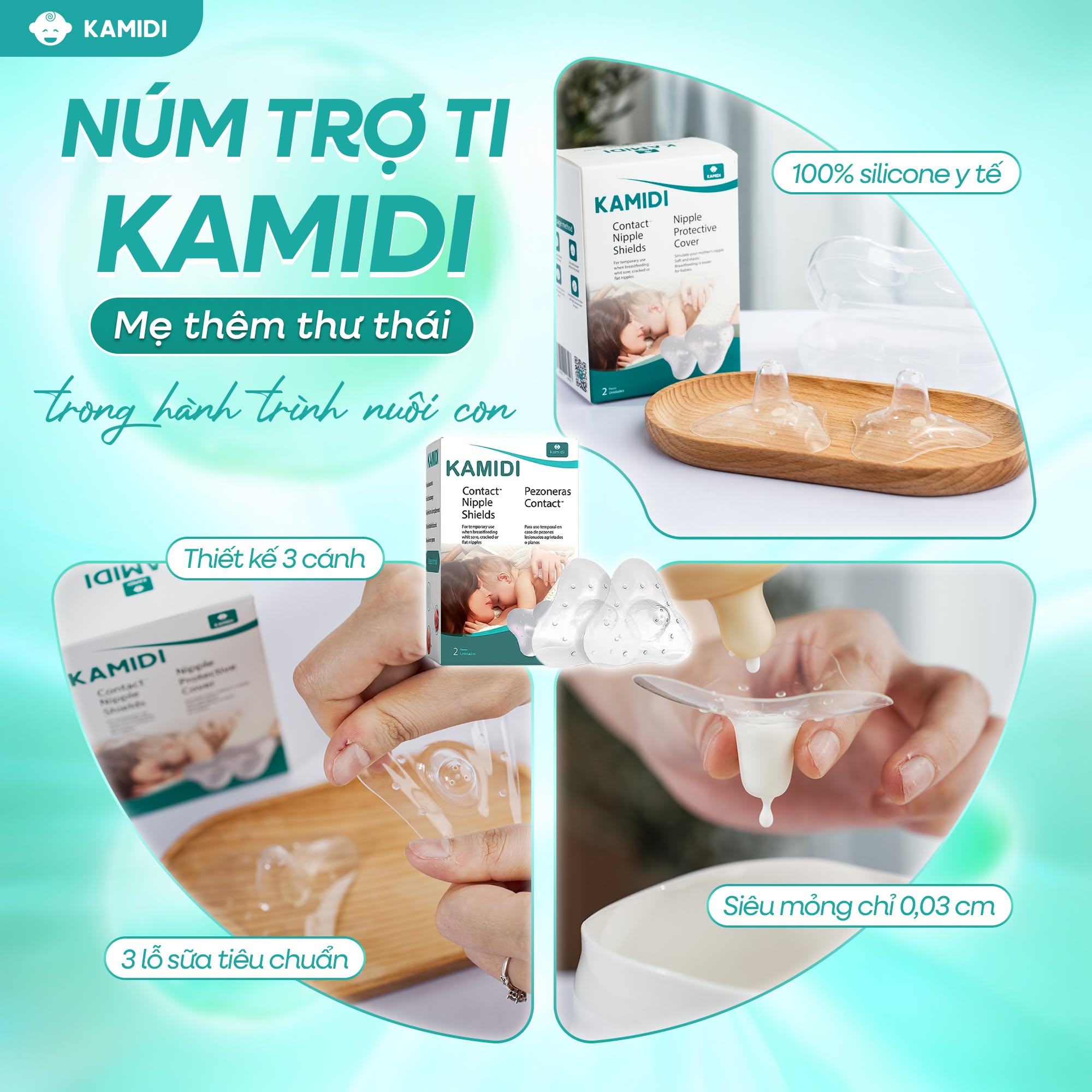 Núm trợ ti Kamidi Silicone 2 num tro ti 8