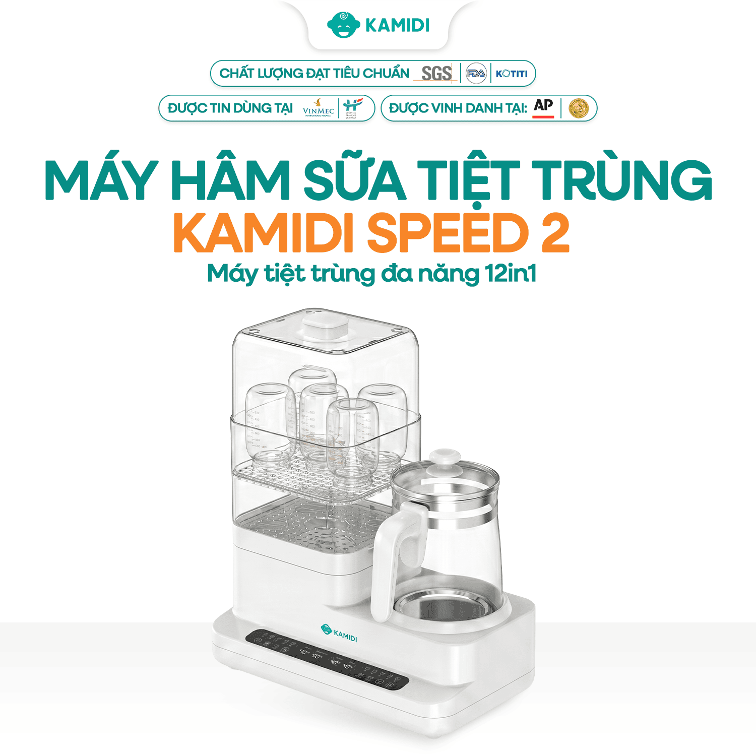 Máy hâm sữa tiệt trùng đa năng Kamidi Speed 2