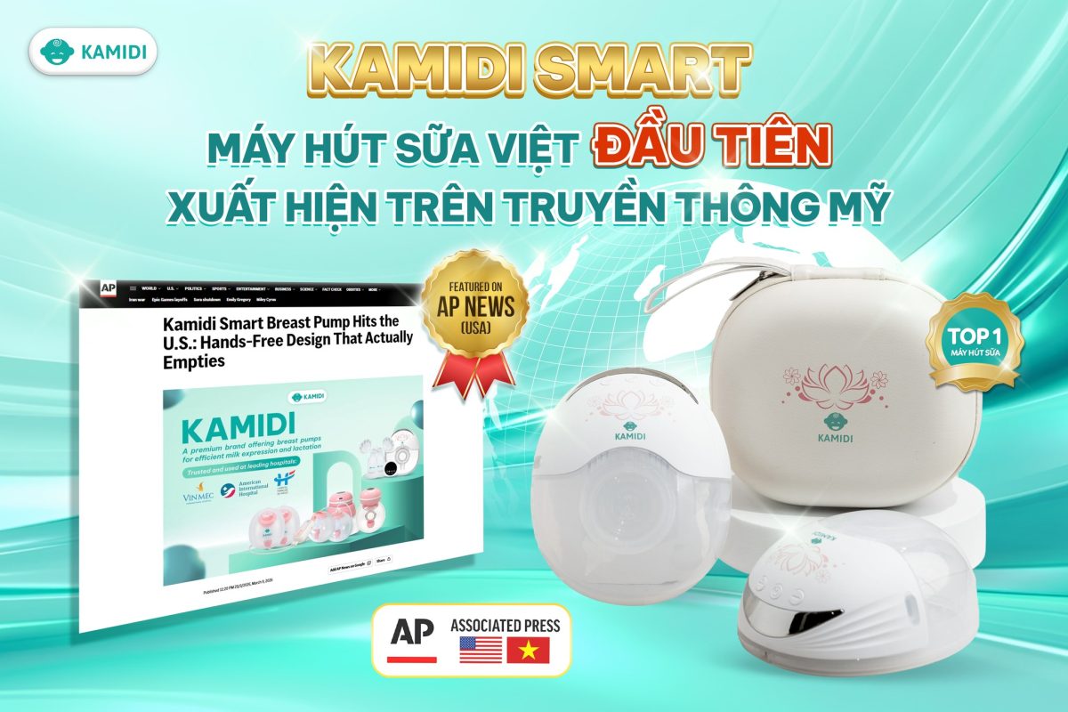 Kamidi Smart chính là mẫu máy hút sữa Việt Nam đầu tiên xuất hiện trên truyền thông Mỹ AP News