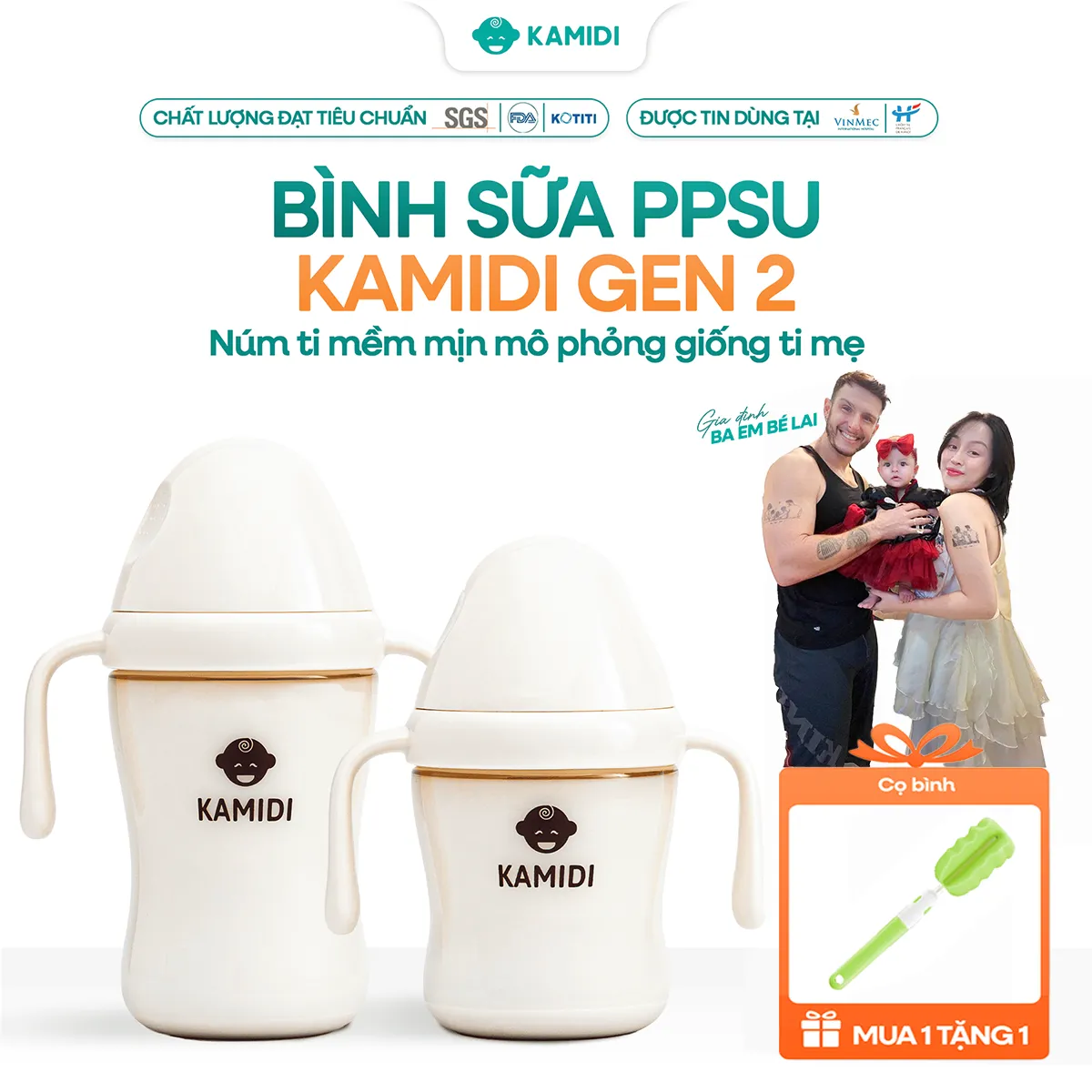 Bình sữa Kamidi PPSU Gen 2