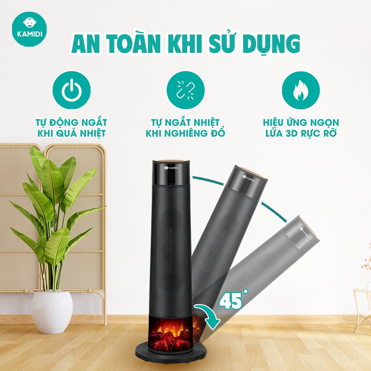 Máy sưởi gốm đa năng Kamidi Warm 2 4 may suoi gom warm