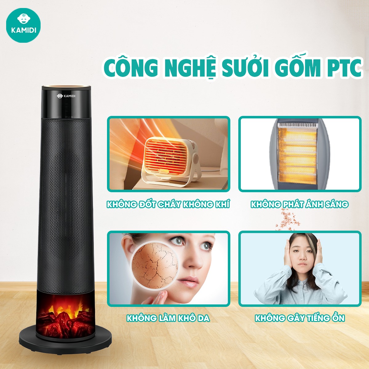 Máy sưởi gốm đa năng Kamidi Warm 2 5 may warm