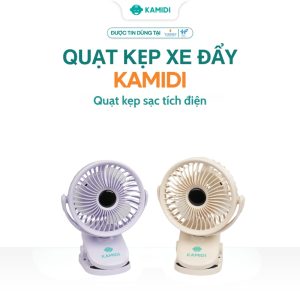 Quạt kẹp xe đẩy sạc tích điện Kamidi