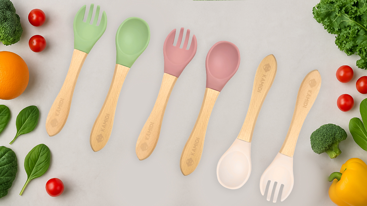 THÌA + DĨA ĂN DẶM KAMIDI SILICONE 4 thia2