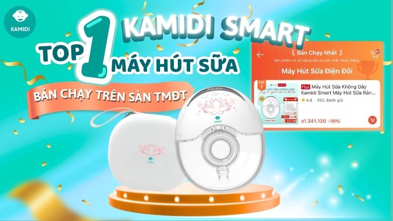 KAMIDI SMART - TOP 1 MÁY HÚT SỮA BÁN CHẠY TRÊN SÀN THƯƠNG MẠI ĐIỆN TỬ 1 KAMIDI Smart chính thức lọt TOP 1 máy hút sữa bán chạy trên sàn thương mại điện tử, chinh phục hàng nghìn mẹ bỉm nhờ thiết kế nhỏ gọn, thông minh và tiện lợi.