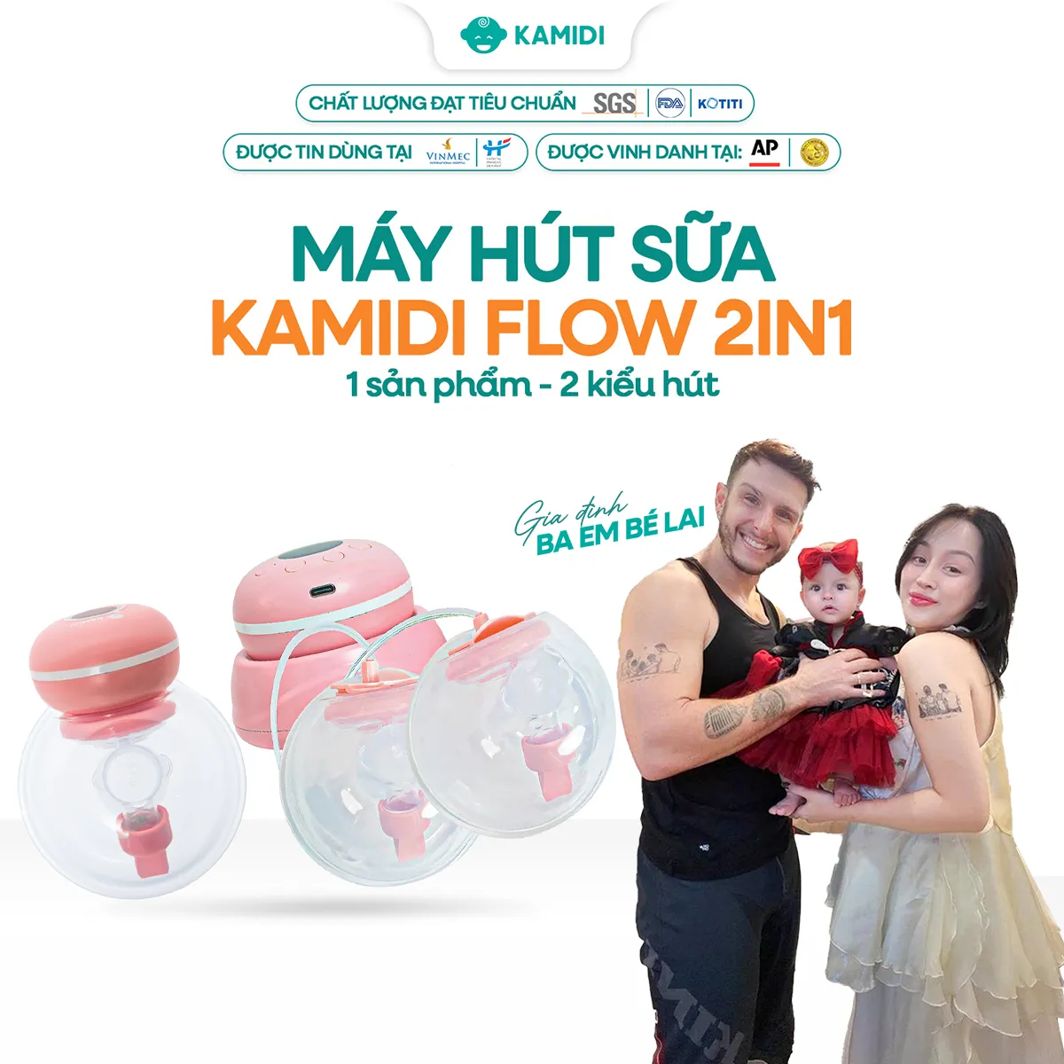 Máy hút sữa Kamidi Flow 2in1 1 flow 2in1