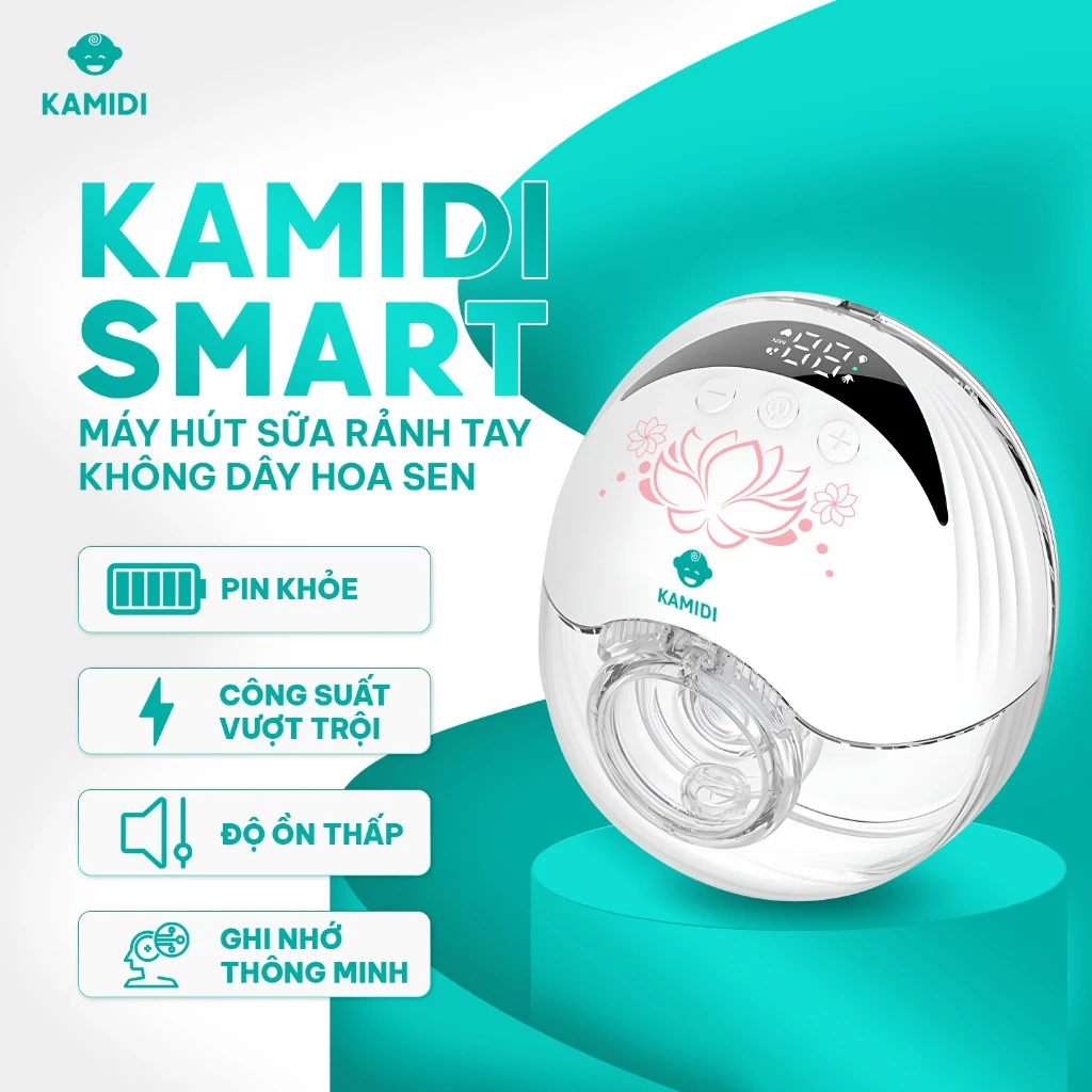 MÁY ĐÔI: MÁY HÚT SỮA RẢNH TAY KHÔNG DÂY HOA SEN KAMIDI SMART 2 vn 11134207 820l4 mel787k1la8154