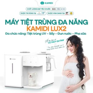 Máy tiệt trùng UV tích hợp đun nước pha sữa, lắc sữa và hâm sữa Kamidi Lux 2