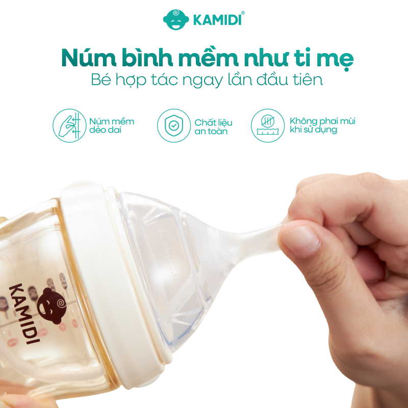 Núm ti bình được cải tiến siêu mềm, tựa bầu ti mẹ
