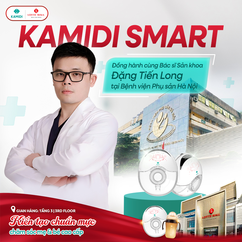 Bác sĩ Đặng Tiến Long cùng vợ đánh giá Kamidi Smart là giải pháp hút sữa thông minh, phù hợp với nhu cầu thực tế của mẹ sau sinh hiện đại.