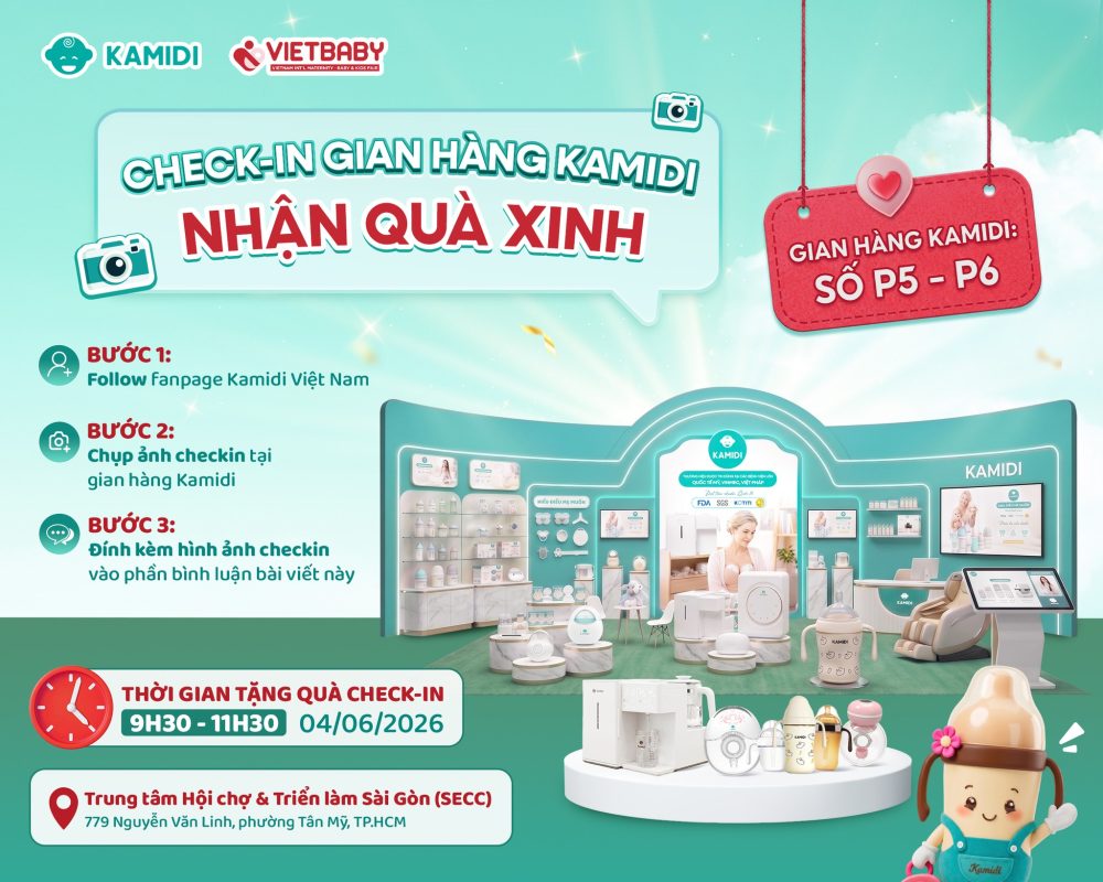 Kamidi chính thức trở lại VietBaby Fair Hà Nội 2026 – Tiếp nối hành trình rực rỡ tại TP.HCM 3 Nhiều ưu đãi độc quyền chỉ có tại gian hàng Kamidi trong khuôn khổ VietBaby Fair 2026