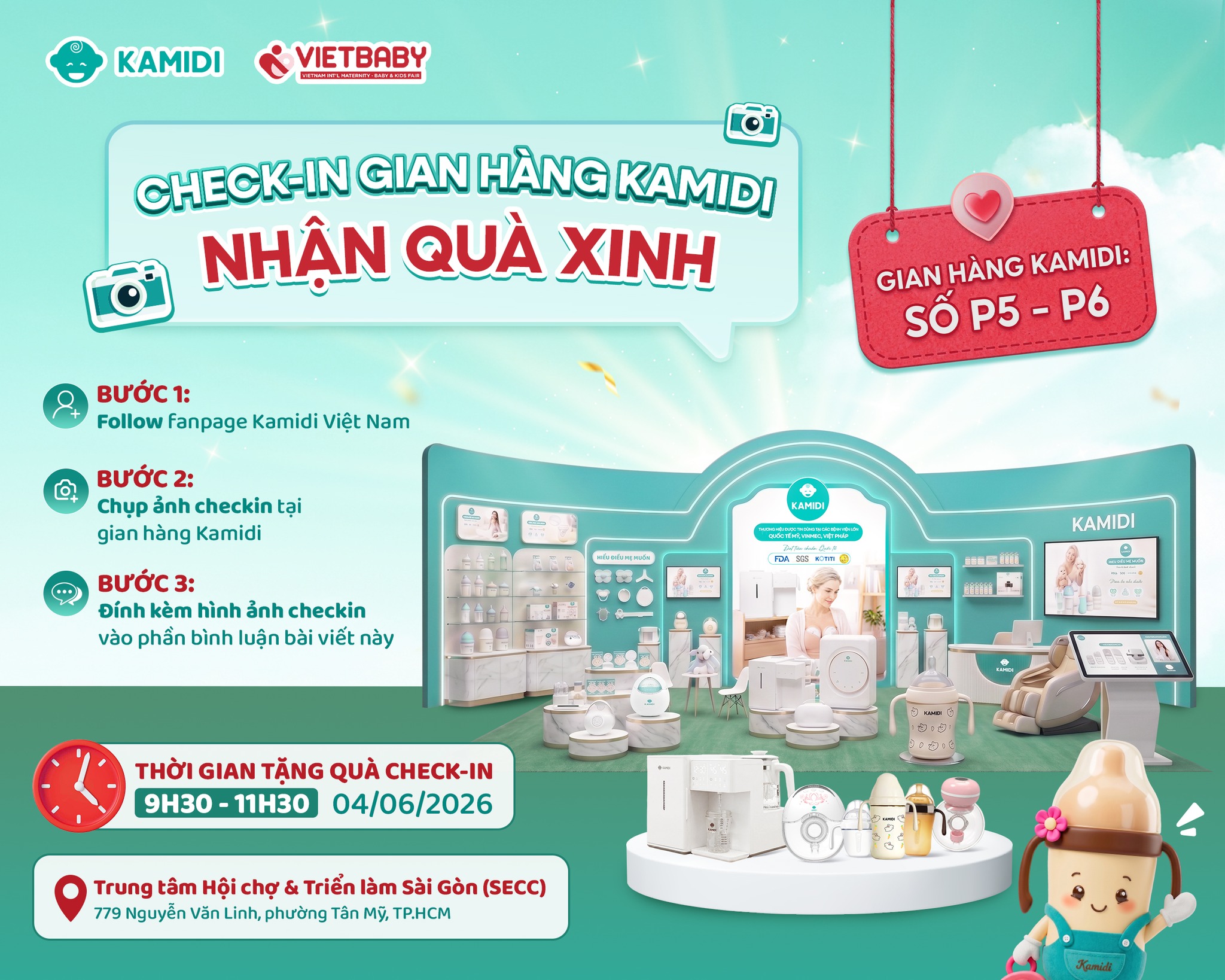 Nhiều ưu đãi độc quyền chỉ có tại gian hàng Kamidi trong khuôn khổ VietBaby Fair 2026