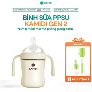 Bình tập hút Kamidi PPSU straw cup GEN 2 210 ml