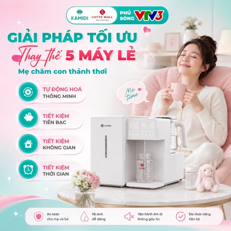 Kamidi Lux 2 – Trợ thủ 10 trong 1 giúp việc pha sữa, tiệt trùng và chăm bé trở nên đơn giản hơn bao giờ hết.