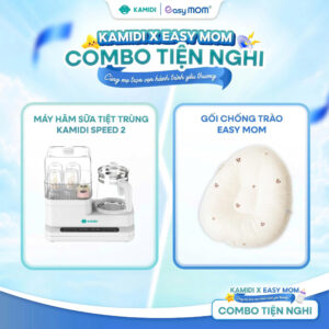 [COMBO TIỆN NGHI] Máy Tiệt Trùng Đa Năng Kamidi Speed 2 x Gối Chống Trào Easy Mom